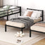 Twin over Twin & Twin Bunk Beds for 3, Twin XL over Twin & Twin Bunk Bed Metal Triple Bunk Bed, Black - Korvel