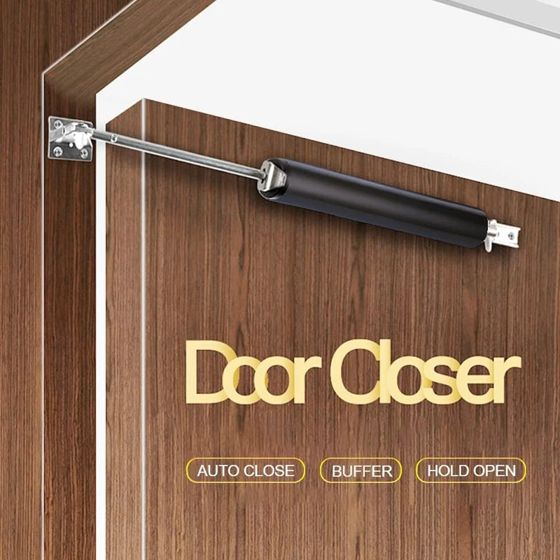 Gas Spring Automatic Door Closer 90 Degrees Within The Positioning Stop Mute Soft Closing Device Adjustable Buffer Force - Korvel