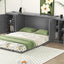 Queen Size Murphy Bed with Shelves, Cabinets and USB Ports,Gray - Korvel