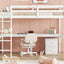 Twin Loft Wood Bed with Under-bed, Built-in Desk, a Storage Cabinet of 2 Drawers, Guardrails, Ladder,White - Korvel