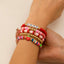 Colorful Bohemian Soft Ceramic Elastic LOVE Bead Bracelet