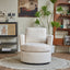 Rotating bucket chair living room comfortable circular sofa chair 360 degree rotating bucket club chair armchair (beige) - Korvel