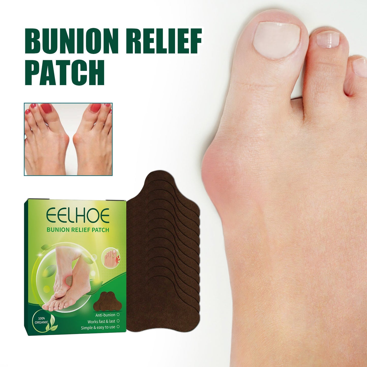 Bunion Relief Patch Thumb Valgus Bigfoot Bunion Valgus Double Toe Foot Care Patch - Korvel