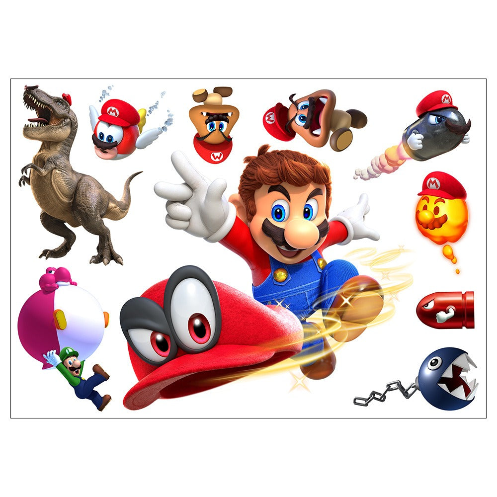Autocollants muraux étanches Super Mario pour chambres d'enfants