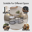 A set of nested coffee tables, 27.6-inch round coffee table, industrial wood veneer, with sturdy metal frame (brown) - Korvel