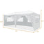 10'x20 'folding canopy with 6 detachable side walls outdoor activity shelters UPF 50+terrace portable tent (white) - Korvel