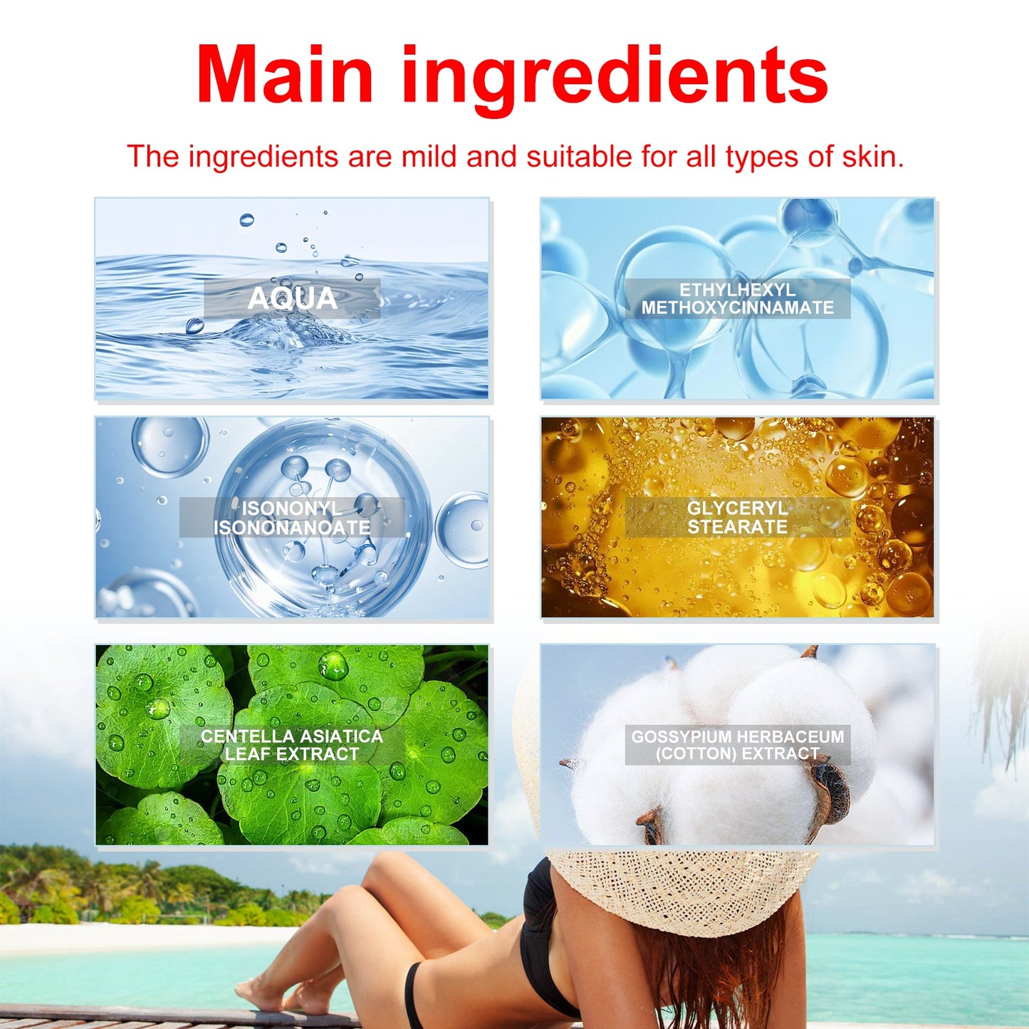 Cotton Soft Protective Rod, Summer Outdoor Resist Uv Moisturizing Refreshing Non-Sticky Comfortable Skin Feeling - Korvel