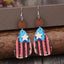 Star & Stripes Wooden Dangle Earrings - Korvel