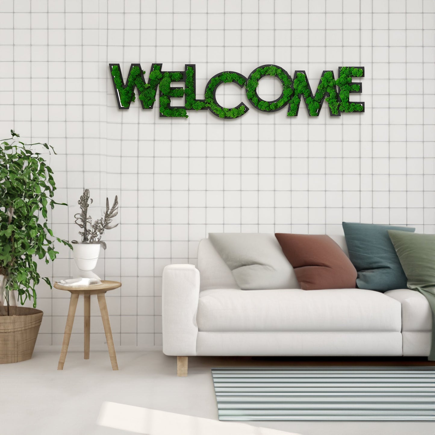 WELCOME Letter Art Moss Wall Decor - Korvel