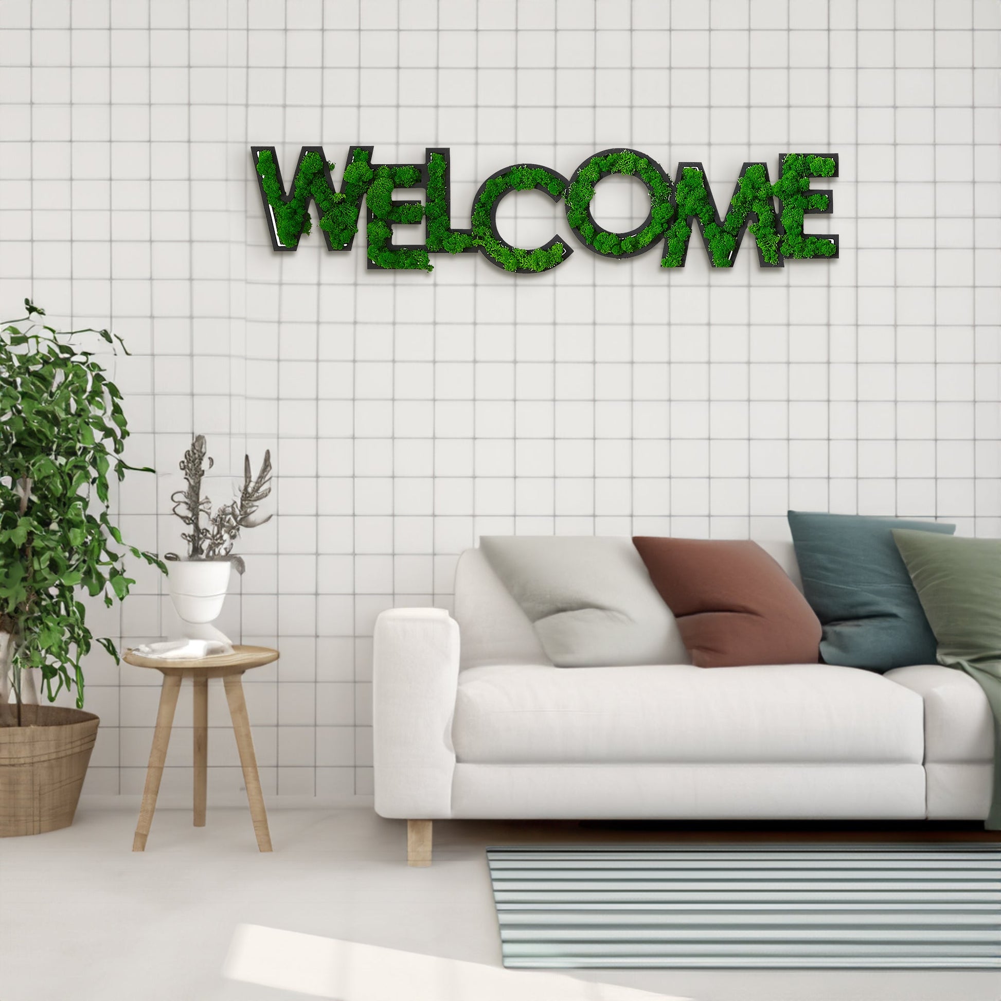 WELCOME Letter Art Moss Wall Decor - Korvel
