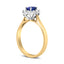 Bague Halo en Diamant et Tanzanite Bleue en Or Jaune 14K - Taille 7.75
