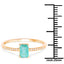 Anillo de Compromiso de Esmeralda Zambiana de 0.59 Quilates y Diamante en Oro Amarillo de 14K