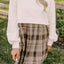 Vintage Plaid Round Neck Long Sleeve Mini Dress Cozy & Stylish Dress Retro Design Dress For Party - Korvel