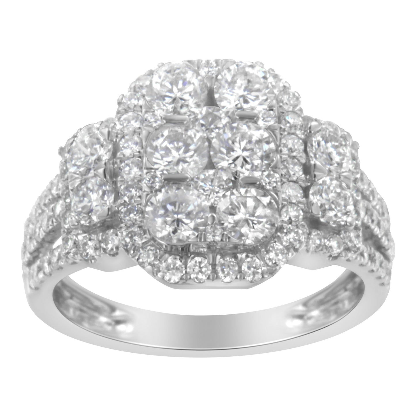Bague cocktail en diamant en or blanc 14K - Taille 7