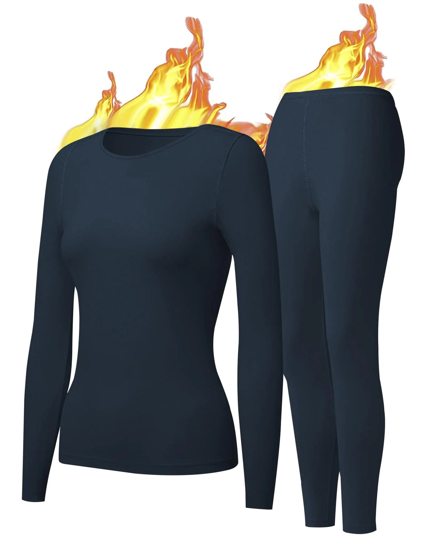 Conjunto de Capa Base Térmica UNIQUEBELLA para Mujeres - Azul Marino