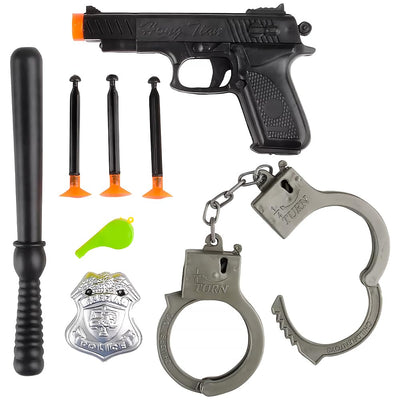 Police Action Toy Playset - 8 Piece Set