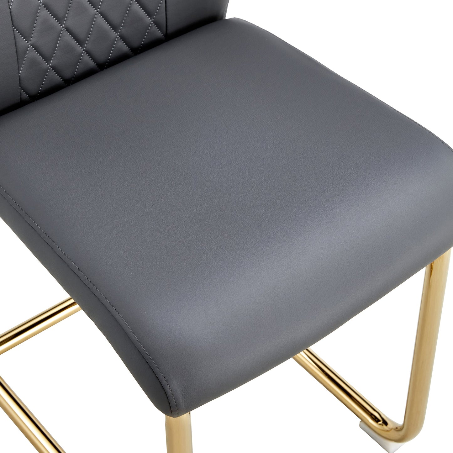 Premium Faux Leather Cushioned Dining Chairs with Metal Legs