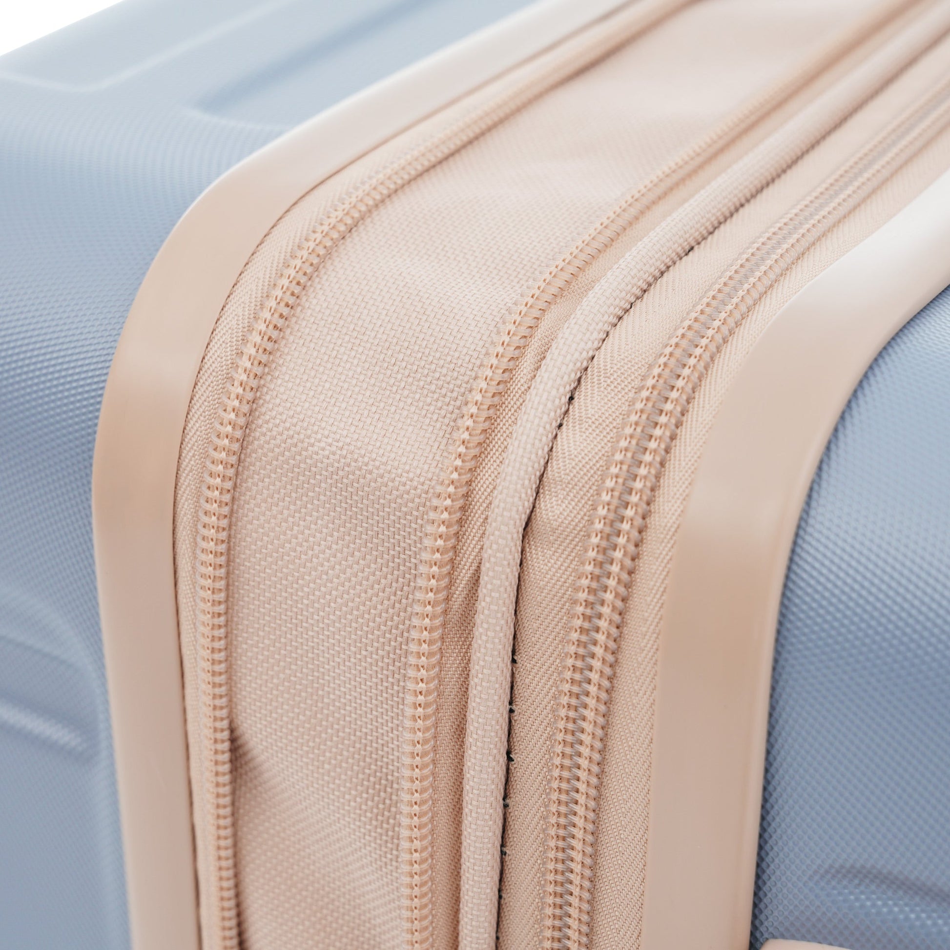 Luggage Sets New Model Expandable ABS Hardshell 3pcs Clearance Luggage (light blue and golden) - Korvel