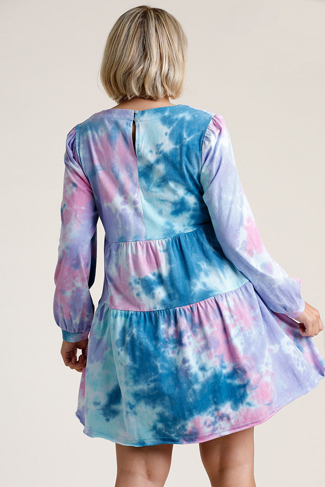 Colorful Plus Size Boho Chic Long Sleeve Dress