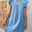 Robe Mini Élégante à Manches Courtes Volantes