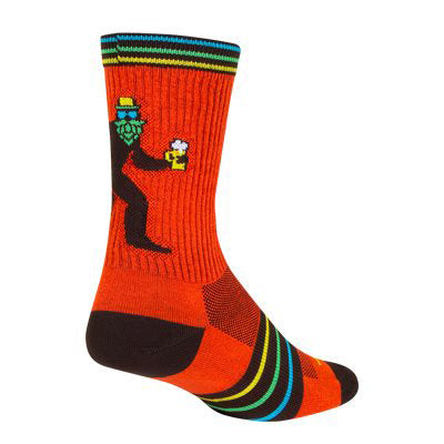 Sockguy Crew Brewfoot 6" Socks in Orange-Green