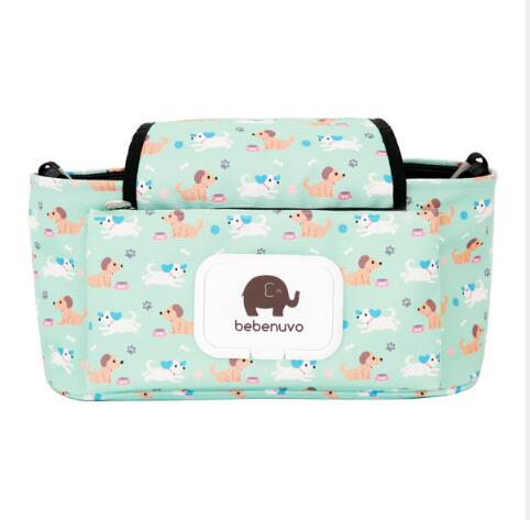 Print Strollers Baby Trolley Bag with Detachable Handbag Multifunctional Baby Stroller Organizer Pram Buggy Cart Hanging Bag XV2 - Korvel