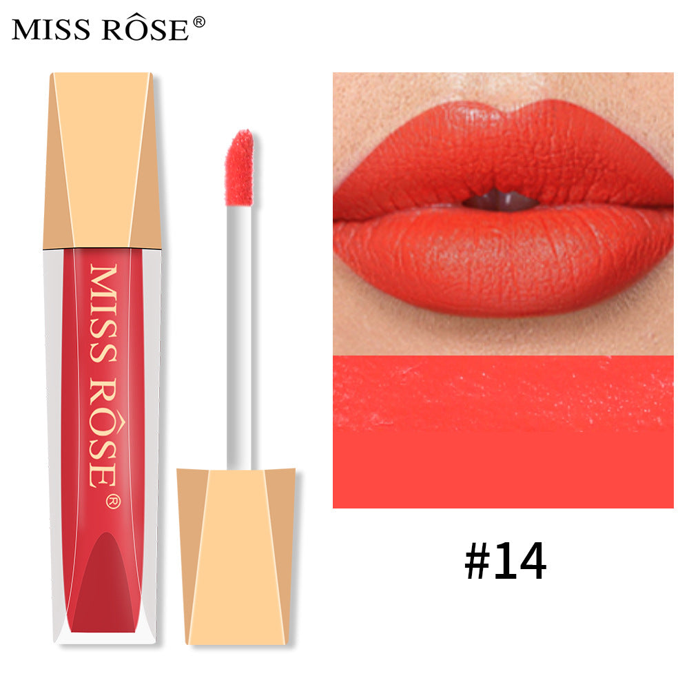 Velvet Matte Pearlescent Lip Gloss - Non-Fading & Non-Stick