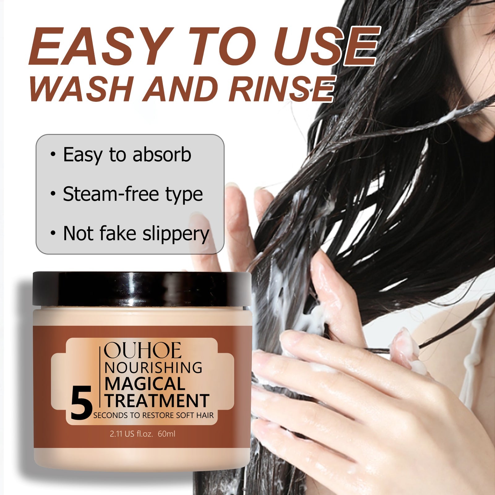 Nourishing Hair Mask, Repair Hair Dye, Perm, Split End Dry Damage, Moisturize And Smooth Hair Mask - Korvel