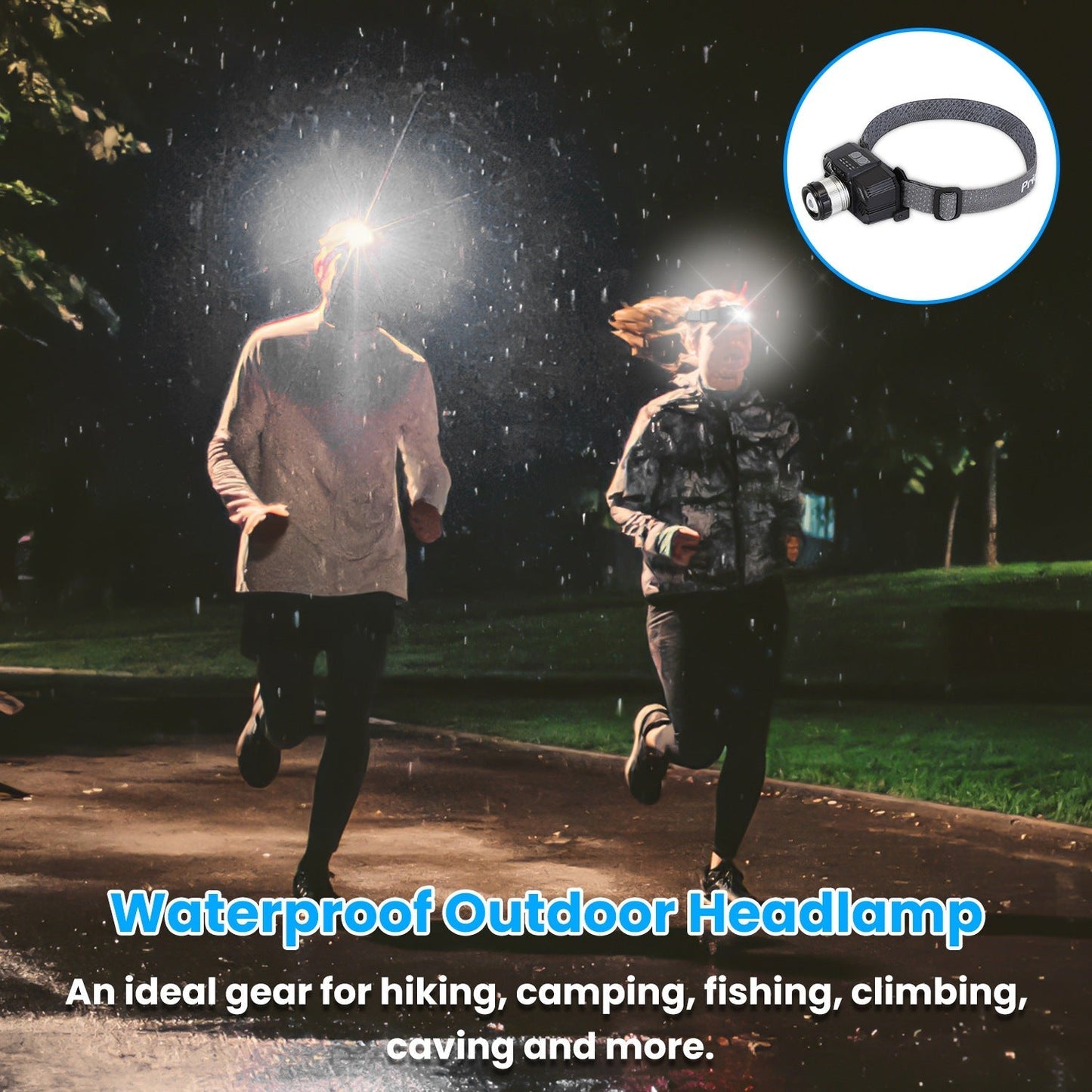 Lampe frontale LED à capteur de mouvement Gbruno - Étanche et zoomable