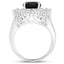 Anillo de Cuarzo Ahumado de 8.12 Quilates y Topacio Blanco en Plata de Ley