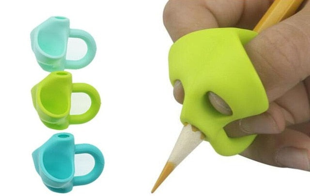 Double Finger Pen Holder Silicone Writing Tool Set