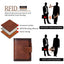 Men's short genuine leather wallet first layer cowhide Korean style fashion casual wallet driver's license wallet father's day gift - Korvel