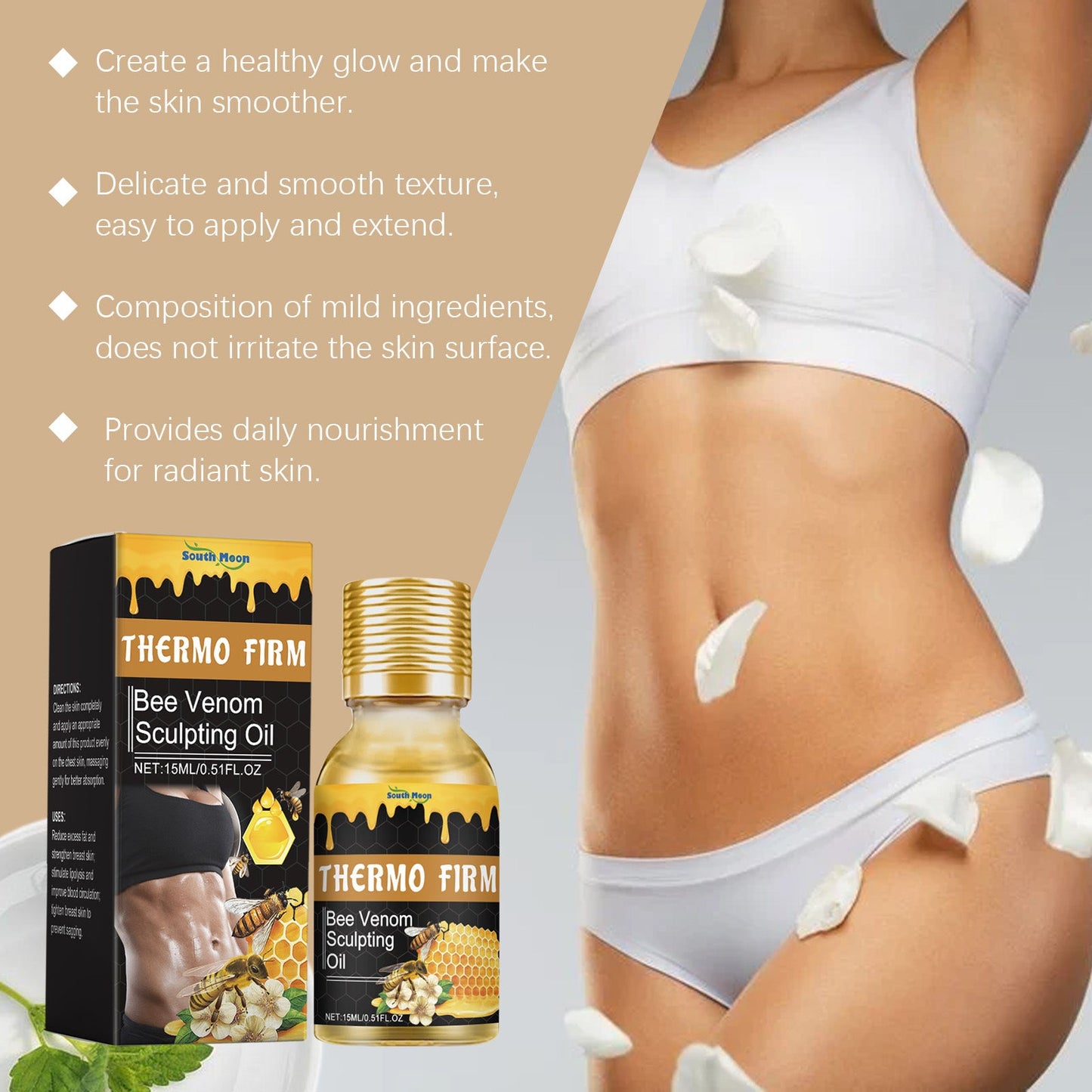 Bee Venom Treatment Oil Tightens Skin Figure Highlights Lines Gentle Ingredients Body Care Oil - Korvel