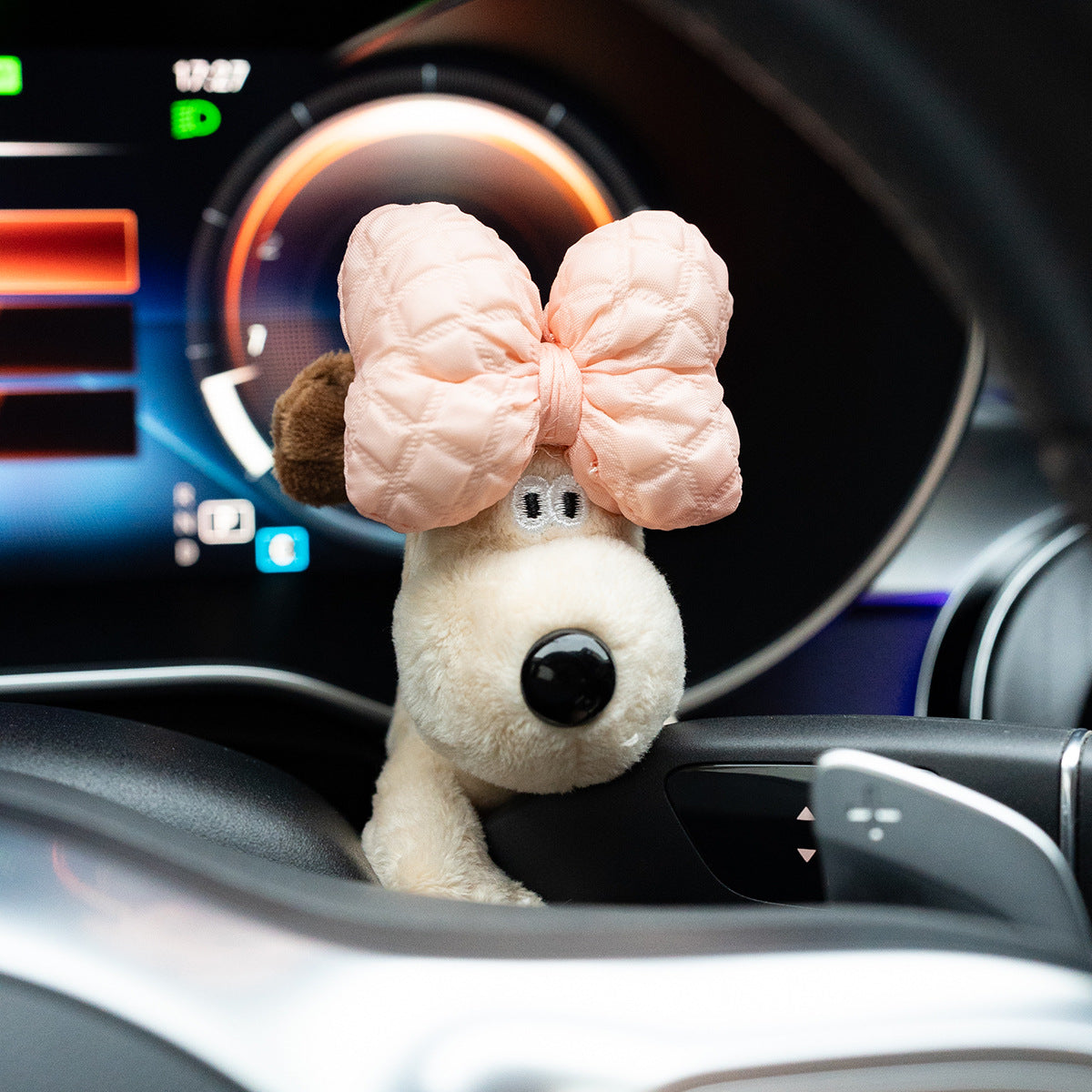 Adorable Adorno de Perro de Peluche para Decoración del Interior del Coche