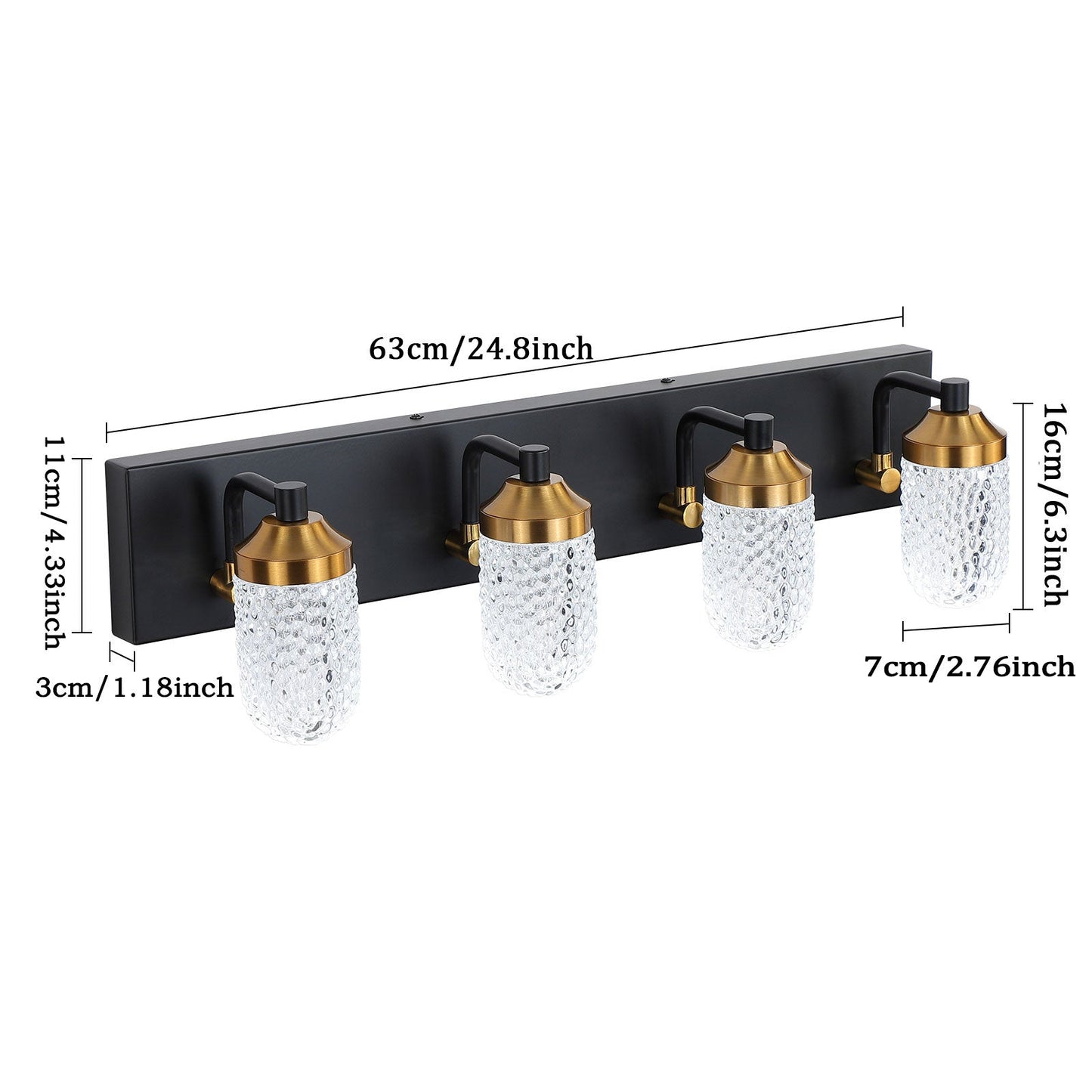 Vanity  Lights With 4 LED Bulbs For Bathroom  Lighting - Korvel