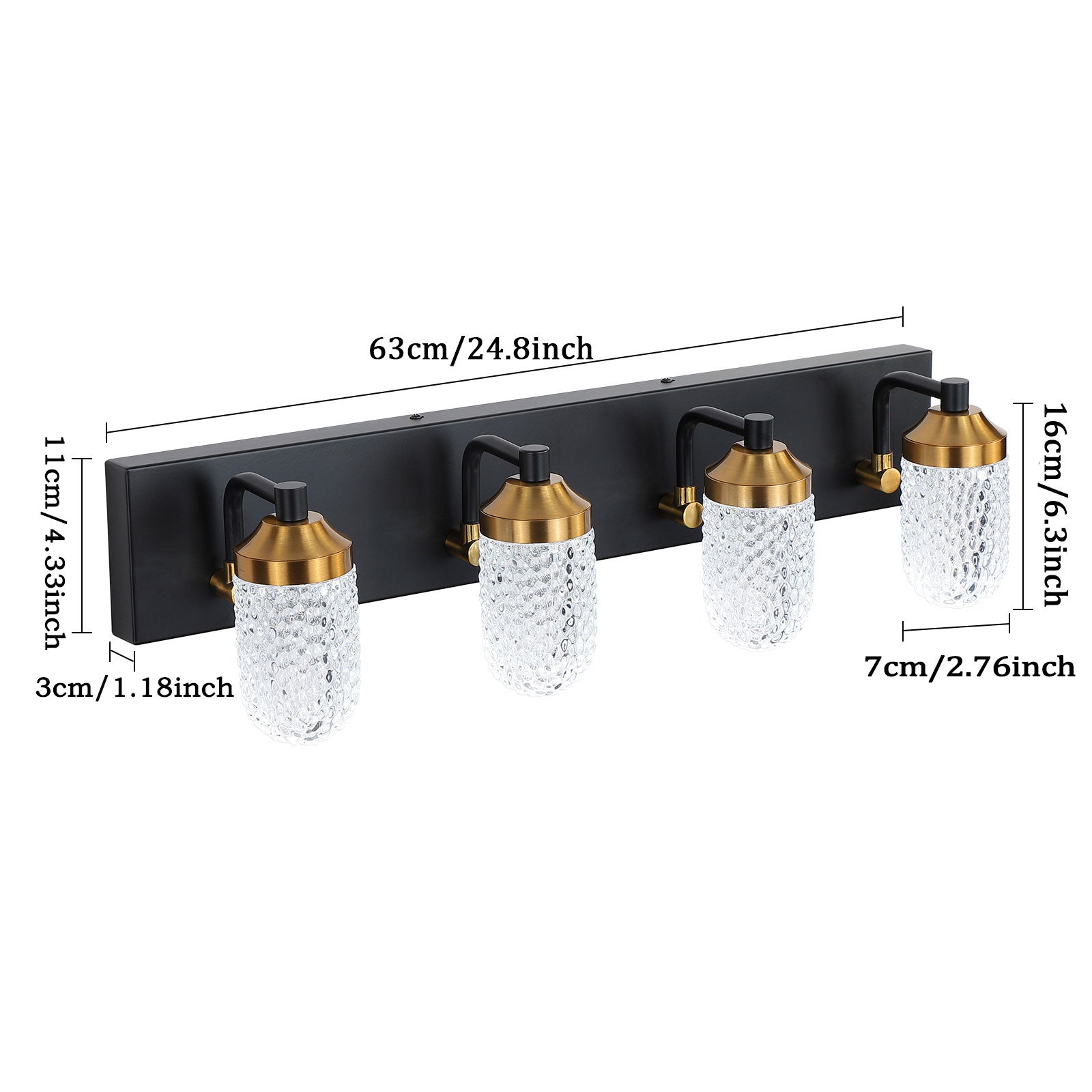 Vanity  Lights With 4 LED Bulbs For Bathroom  Lighting - Korvel