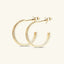 925 Sterling Silver Inlaid Moissanite C-Hoop Earrings - Korvel