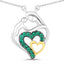 Pendentif en argent sterling .925 avec émeraude véritable de 0,24 carat