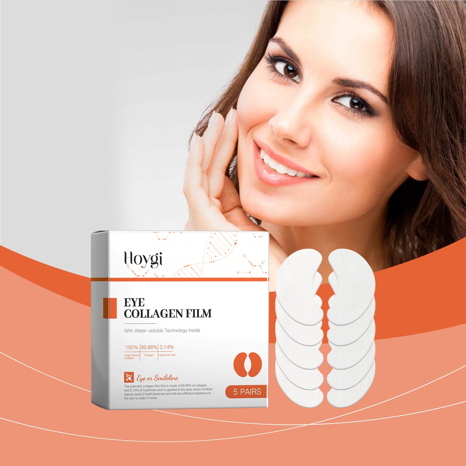 Hydrolyzed Collagen Patch Eye Collagen Patch Improves Eye Bags Hydrating Eye Patch - Korvel