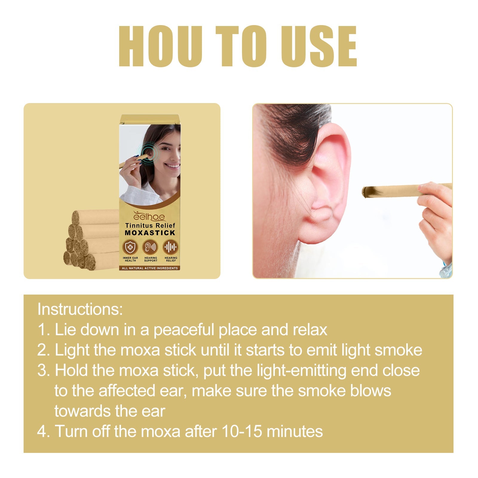 Tinnitus Relief Moxibustion Stick Tinnitus Handheld Constant Temperature Wormwood Stick To Soften And Clean The Itchy Ear Canal - Korvel