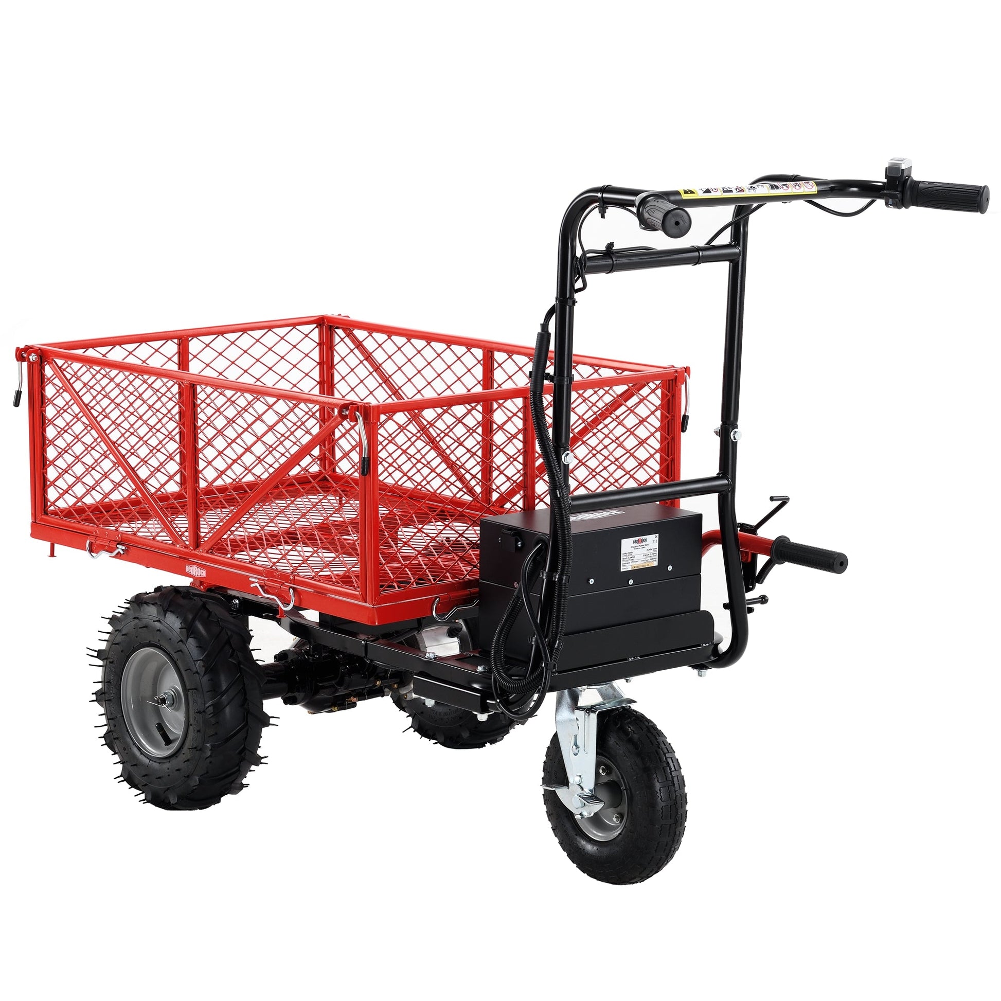Wheelbarrow Utility Cart Electric Powered Cart 48V28Ah 500W Capacity 500lbs (230kg) Material Hauler 1000lbs Towing - Korvel