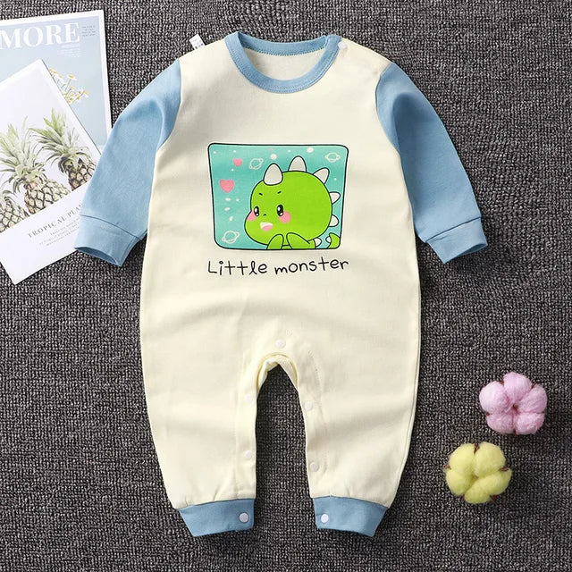 2024 Spring Autumn 0-2 Years Old Baby Romper Baby Jumpsuit Boys Girls Long-sleeved Trousers Newborn Romper Climbing Clothes - Korvel