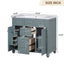 36 "bathroom makeup cabinet with resin sink combination and 2 drawers, with soft closing door, blue color - Korvel