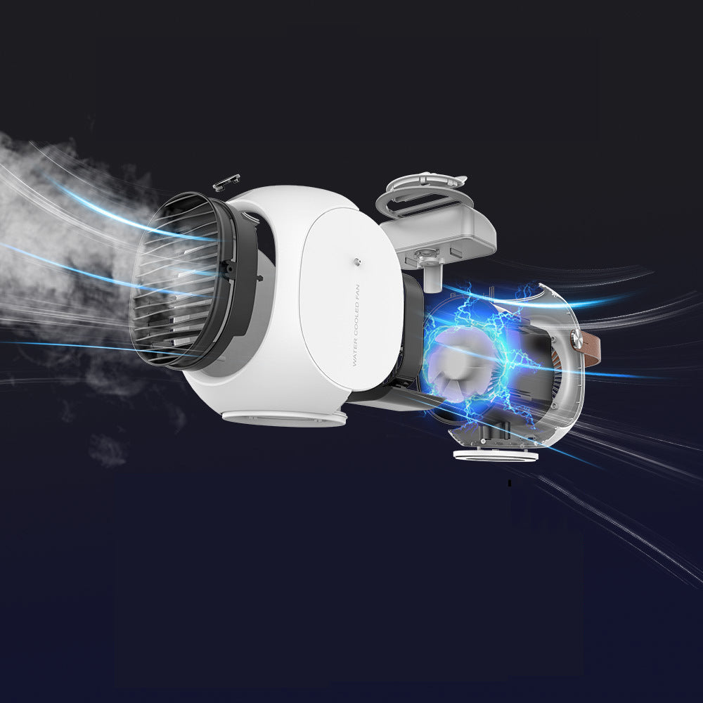 New Water-Cooled Mini Air-Conditioning Fan Portable Portable Refrigeration Shaking Head Fan Desktop Spray Small Air Cooler - Korvel