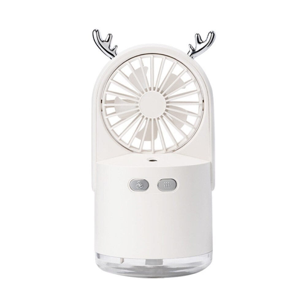 Ventilador de escritorio humidificador LED recargable por USB 3 en 1 Deer