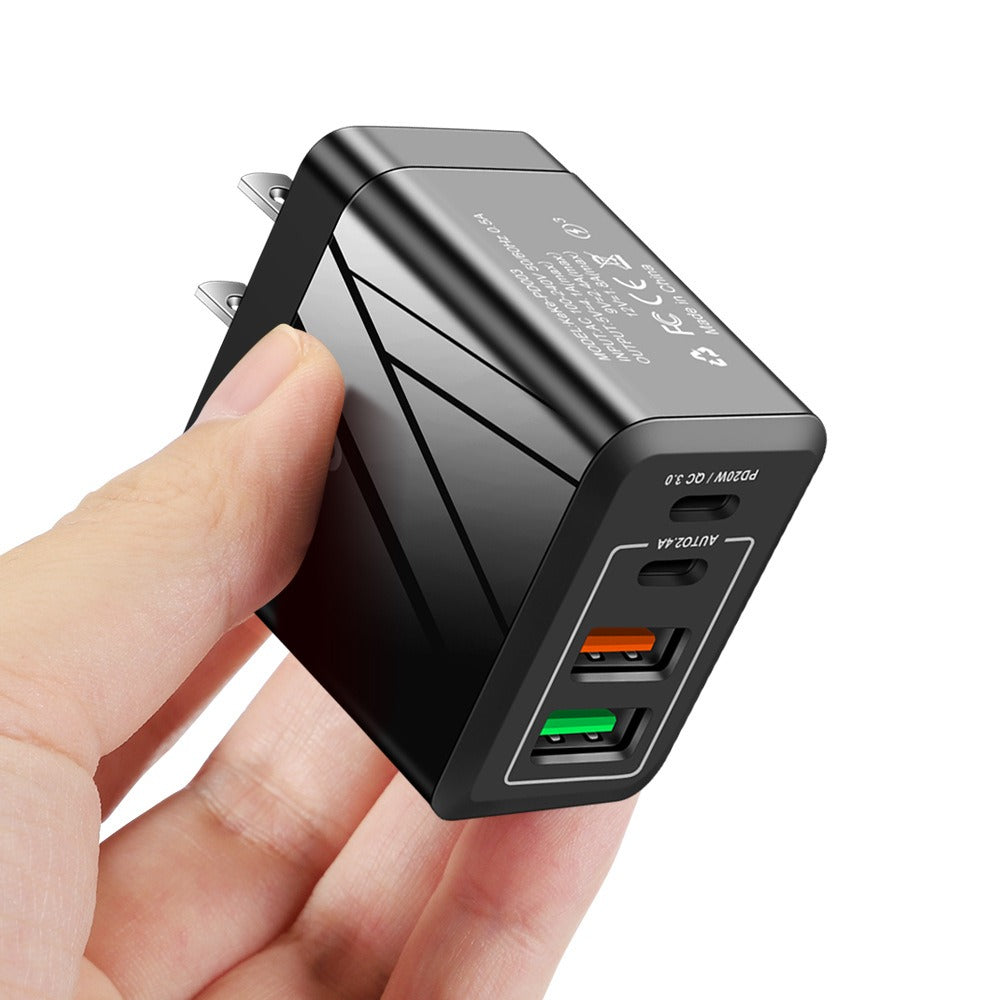 PD QC3.0+2.4A Type-c 2 USB Fast Charging Phone Charger - Korvel