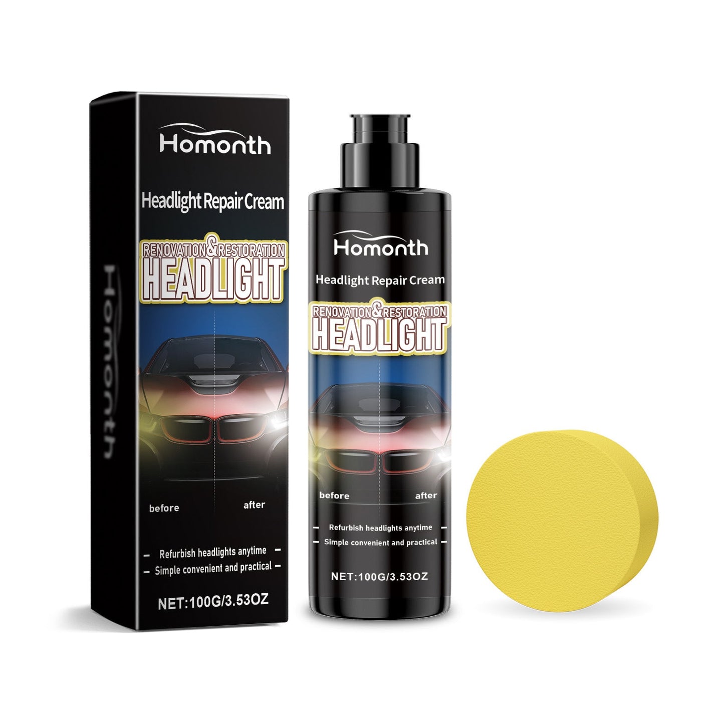 Automotive Headlight Repair Paste, Fill Scratches Repair Wear Lamps Care Maintenance Lamp Supplies - Korvel
