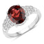 2.87 Carat Rhodolite and Diamond 14K White Gold Engagement Ring