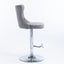 Ensemble de 2 tabourets de bar gris réglables avec base en chrome