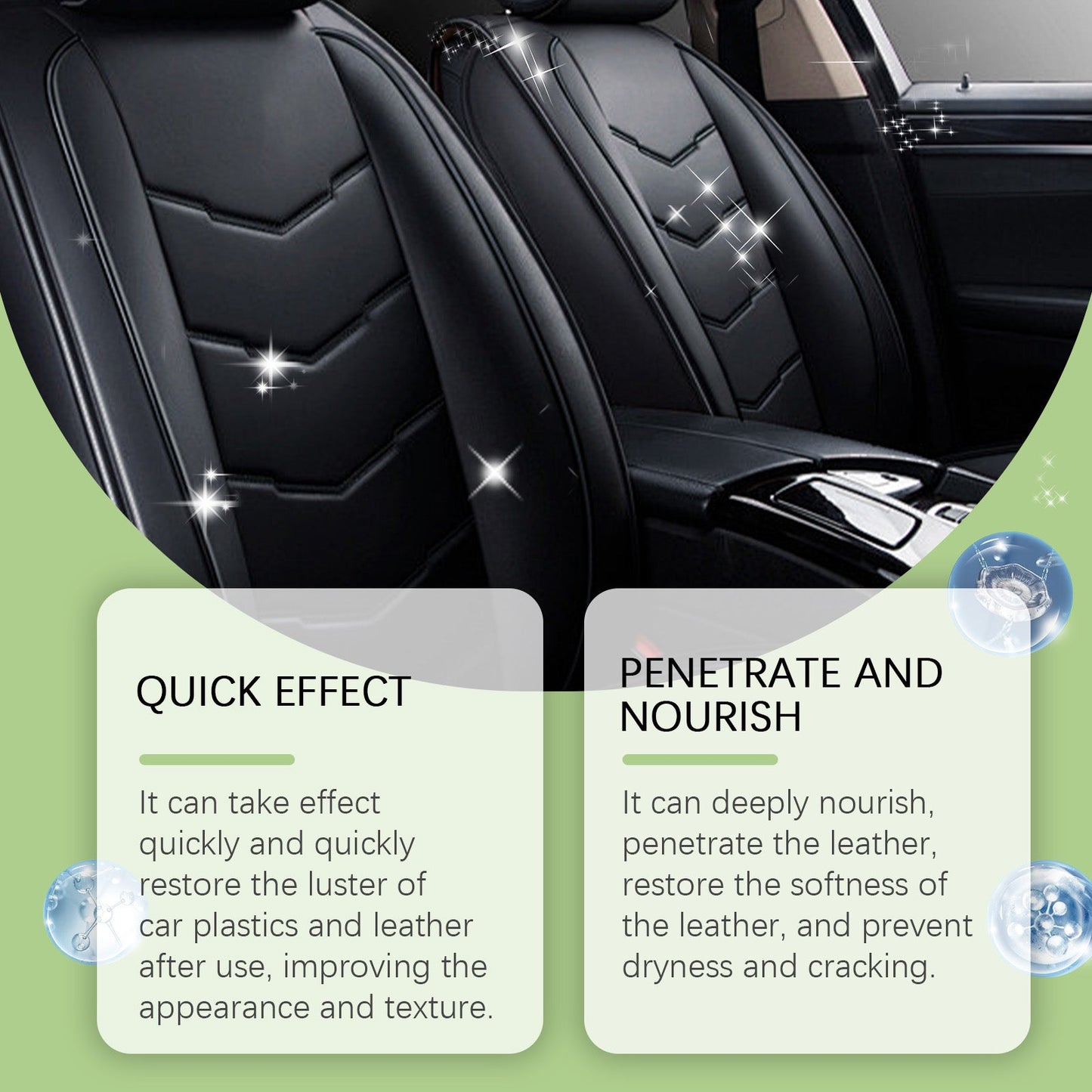 Car Leather Reconditioning Spray, Clean And Decontaminate Bright Car Interior Repair Maintenance Care Spray - Korvel
